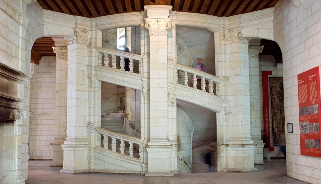 Château Chambord staircase in France