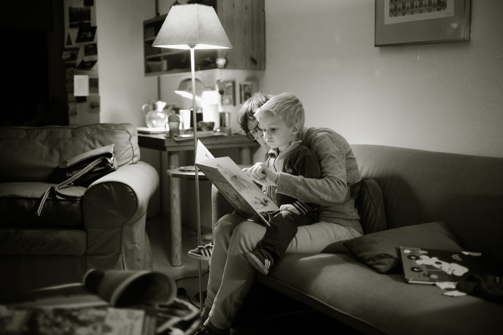 reading to the grandchildren  